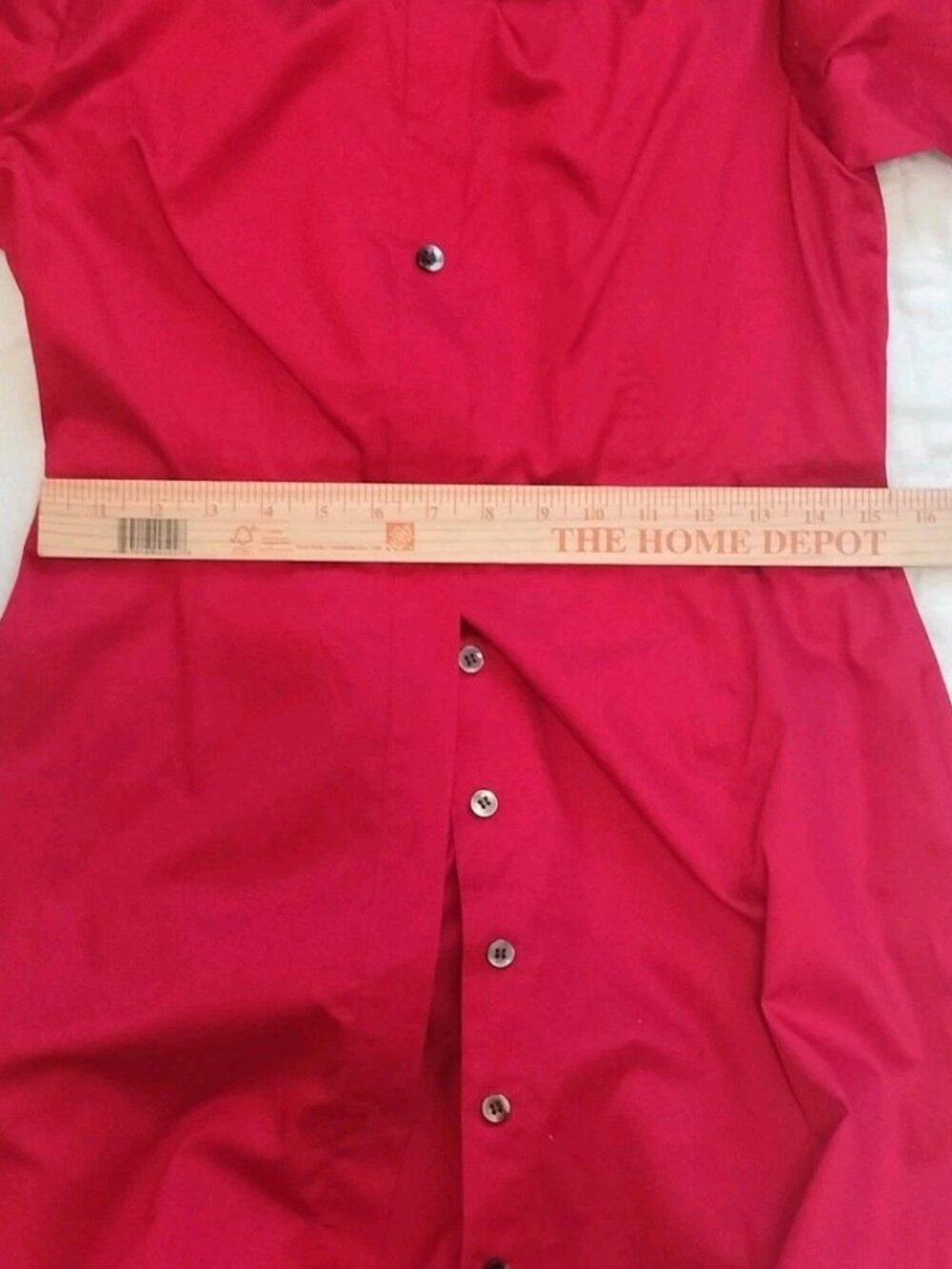 Vintage Talbots Red Maxi Dress Cotton Size 8P Collared Button Up - Picture 7 of 7